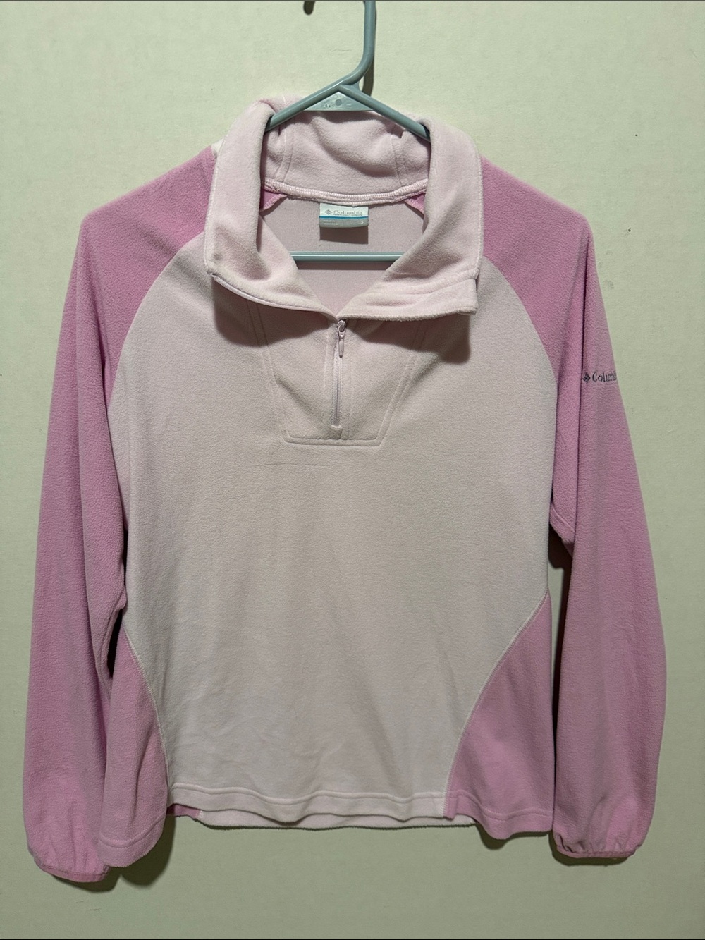 Columbia Women's Light Pink and Dusty Rose Quarter-Zip Fleece Pullover